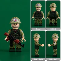 Chinese PLA Rifleman (Beard and Helmet Badge, Front Side and Rear Views) Vietnam War 1985 – Custom Printed Brick Block Figure Chinese Pla Rifleman (beard And Helmet Badge, Front Side And Rear Views) Vietnam War 1985 – Custom Printed Brick Block Figure