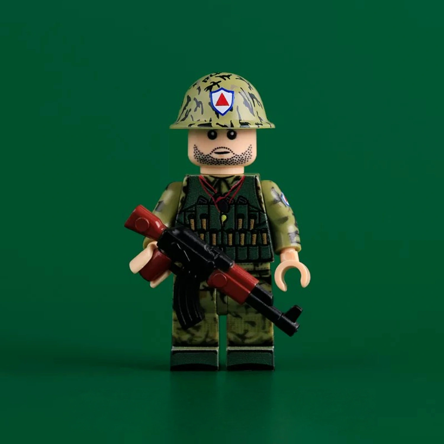 Chinese PLA Rifleman (Beard and Helmet Badge, Rifle Pose) Vietnam War 1985 – Custom Printed Brick Block Figure Chinese Pla Rifleman (beard And Helmet Badge, Rifle Pose) Vietnam War 1985 – Custom Printed Brick Block Figure