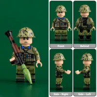 Chinese PLA Rocket Launcher Soldier (Blue Collar, Front Side and Rear Views) Vietnam War 1985 – Custom Printed Brick Block Figure Chinese Pla Rocket Launcher Soldier (blue Collar, Front Side And Rear Views) Vietnam War 1985 – Custom Printed Brick Block Figure