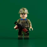 Chinese PLA Soldier (Moustache and Tan Vest, Armed Pose) Vietnam War 1985 – Custom Printed Brick Block Figure
