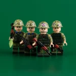 Chinese PLA Soldier Squad (Four Soldiers with Weapons) Vietnam War 1985 – Custom Printed Brick Block Figure