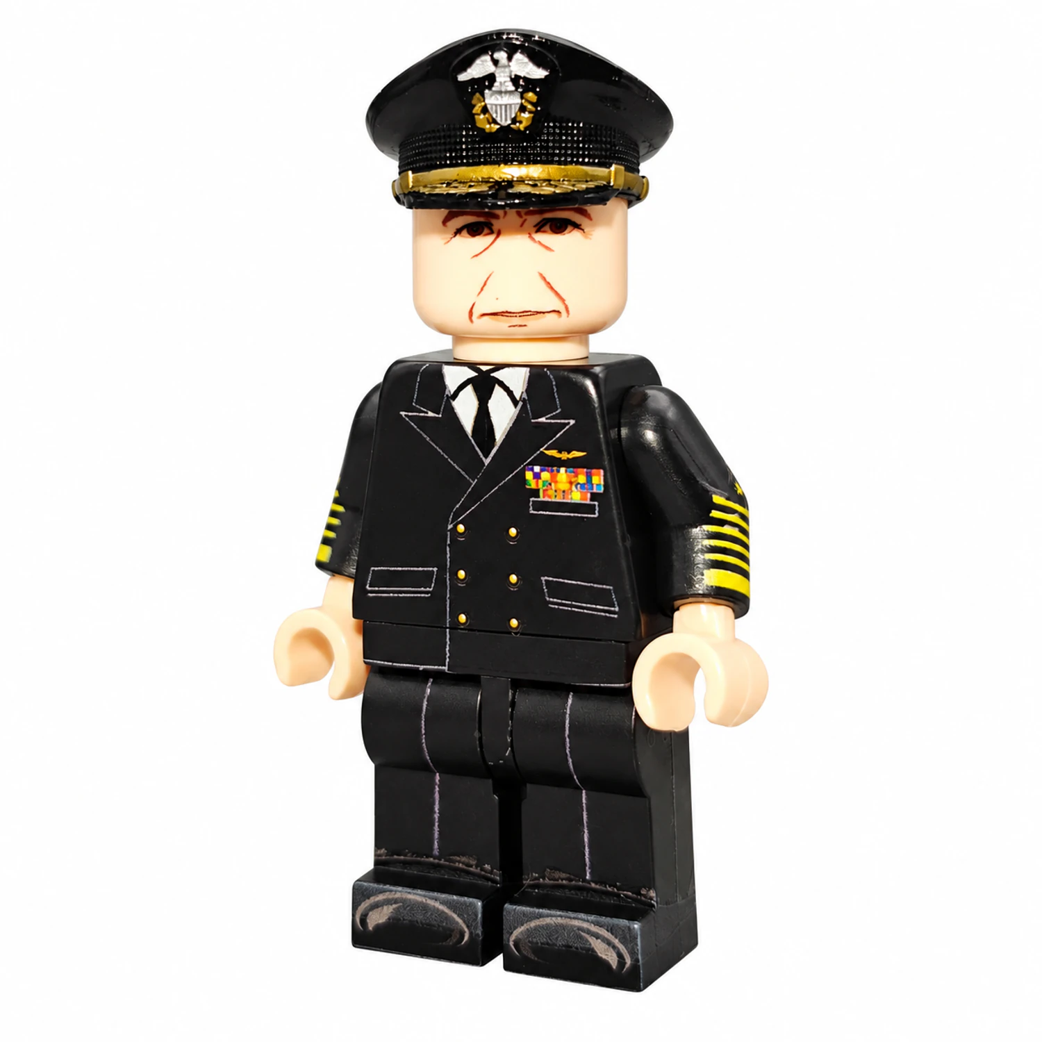Fleet Admiral Ernest J. King WWII Front View – Custom Printed Brick Block Figure Fleet Admiral Ernest J. King Wwii Front View – Custom Printed Brick Block Figure