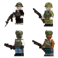 Four Vietnam War Infantry Figures Armed Poses – Custom Printed Brick Block Figure Four Vietnam War Infantry Figures Armed Poses – Custom Printed Brick Block Figure