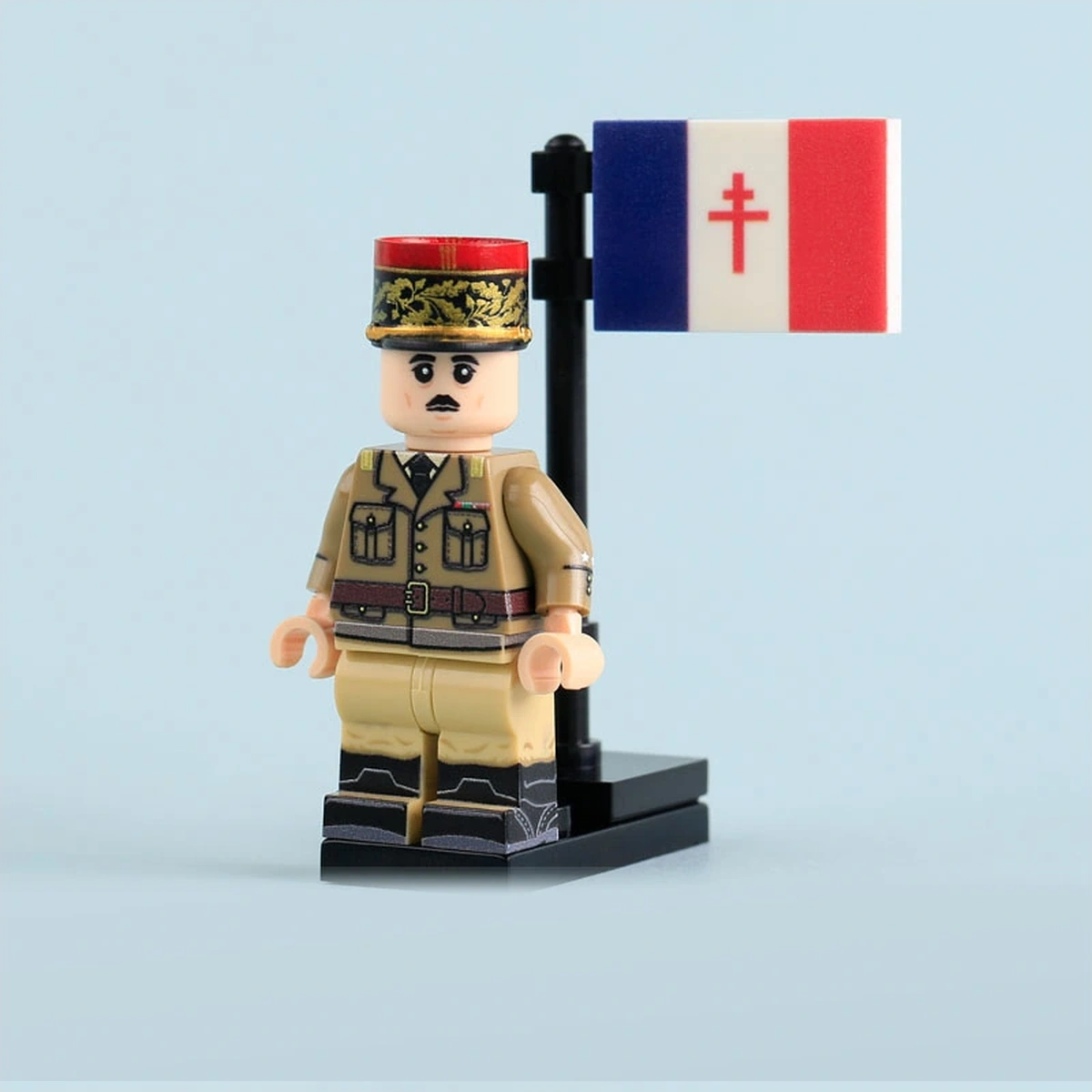 Free French Leader General Charles de Gaulle WWII - Custom Printed Brick Block Figure Free French Leader General Charles De Gaulle Wwii Custom Printed Brick Block Figure