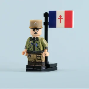 Free French Leader Major General Philippe Leclerc de Hauteclocque WWII - Custom Printed Brick Block Figure Free French Leader Major General Philippe Leclerc De Hauteclocque Wwii Custom Printed Brick Block Figure