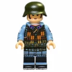 German Luftwaffe Flak Regiment 42 Gunner (Blue-Grey Uniform) WWII - Custom Printed Brick Block Figure