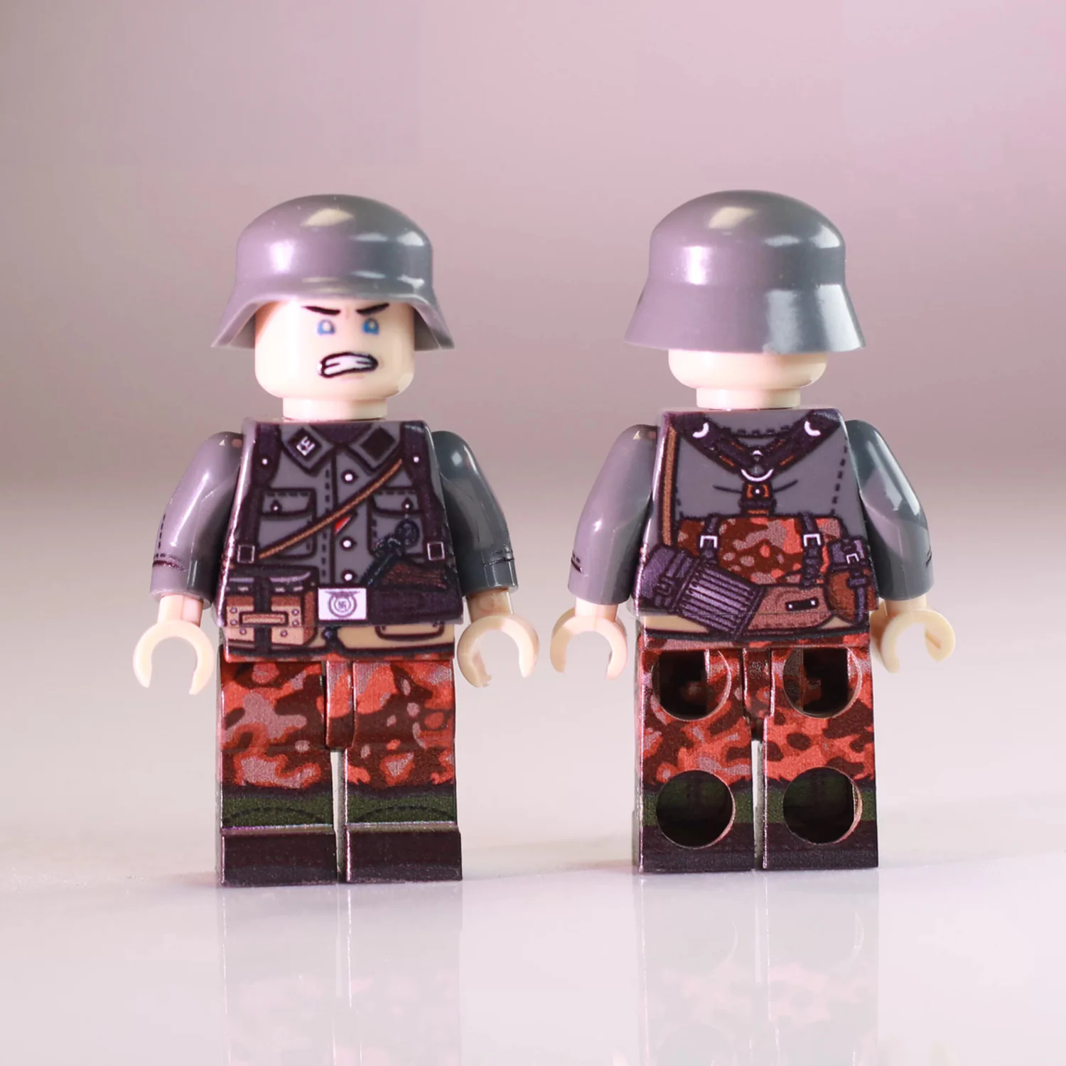 German Normandy Officer (Pistol Holster and Brown Camouflage) WWII Front and Rear Views – Custom Printed Brick Block Figure German Normandy Officer (pistol Holster And Brown Camouflage) Wwii Front And Rear Views – Custom Printed Brick Block Figure