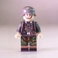 German Normandy Soldier (green Camouflage Trousers) Wwii Custom Printed Brick Block Figure
