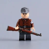 German Volkssturm (peoples Storm) Elder Conscript (brown Jacket) Wwii Custom Printed Brick Block Figure