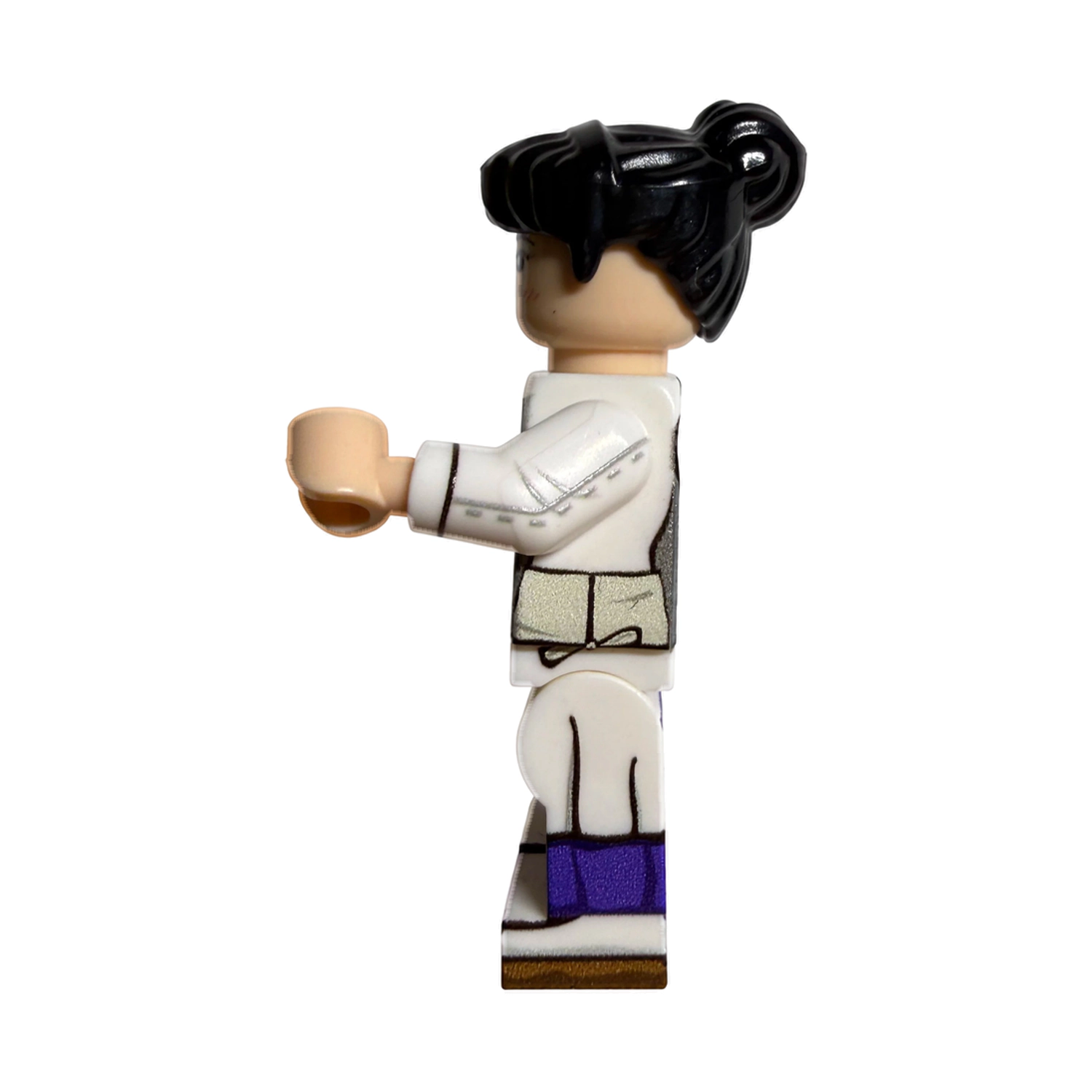 Japanese Woman (white Apron And Purple Kimono) Early Showa Era Left Facing Side View – Custom Printed Brick Block Figure