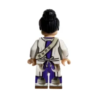 Japanese Woman (white Apron And Purple Kimono) Early Showa Era Rear View – Custom Printed Brick Block Figure