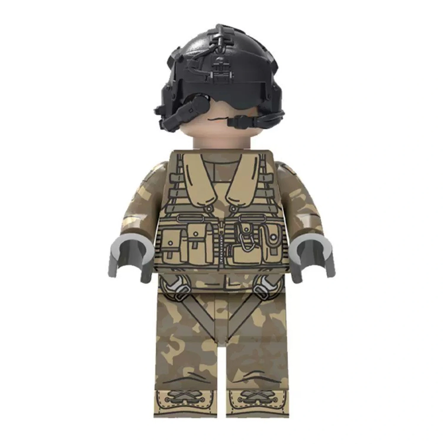 Modern Combat AH-64 Apache Helicopter Pilot - Custom Printed Brick Block Figure Modern Combat Ah 64 Apache Helicopter Pilot Custom Printed Brick Block Figure