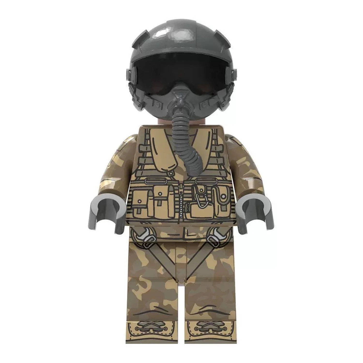 Modern Combat F 22 Raptor Fighter Pilot Custom Printed Brick Block Figure