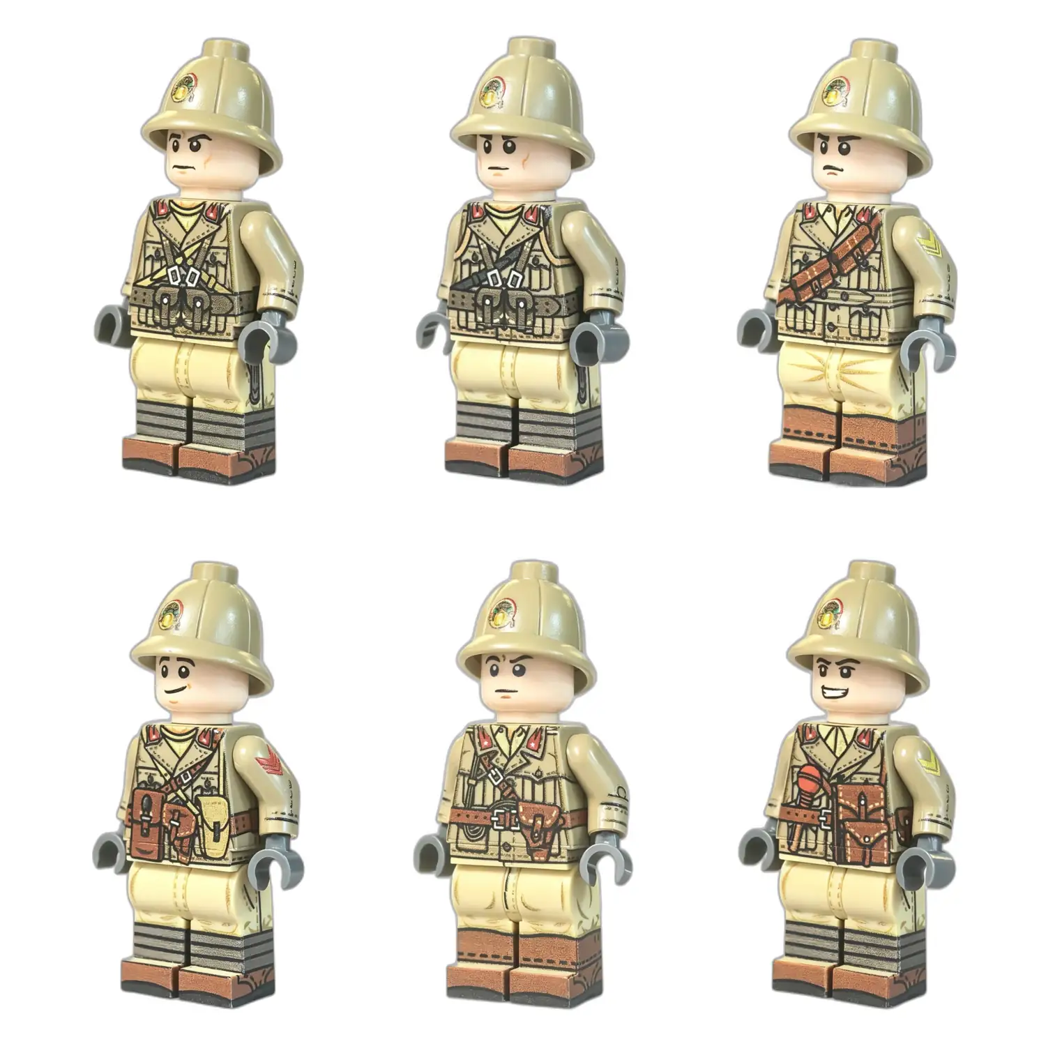 North Africa Italian Royal Army Squad WWII - Custom Printed Brick Block Figure North Africa Italian Royal Army Squad Wwii Custom Printed Brick Block Figure