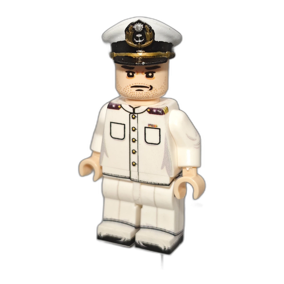 Republic Of China (kmt) Navy Commander (white Summer Uniform) Chinese Civil War Custom Printed Brick Block Figure