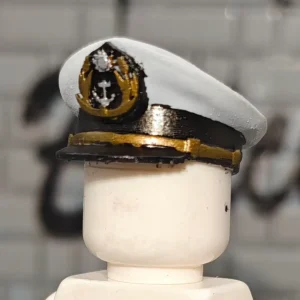 Type 46 Navy Peaked Cap (White) - Custom 3D Printed Miniature Accessory Parts Pieces for Brick Block Figures Type 46 Navy Peaked Cap (white) Custom 3d Printed Miniature Accessory Parts Pieces For Brick Block Figures