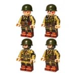 US 101st Airborne Infantry Squad (Four Figures) WWII – Custom Printed Brick Block Figure
