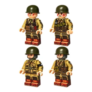 US 101st Airborne Infantry Squad (Four Figures) WWII – Custom Printed Brick Block Figure Us 101st Airborne Infantry Squad (four Figures) Wwii – Custom Printed Brick Block Figure