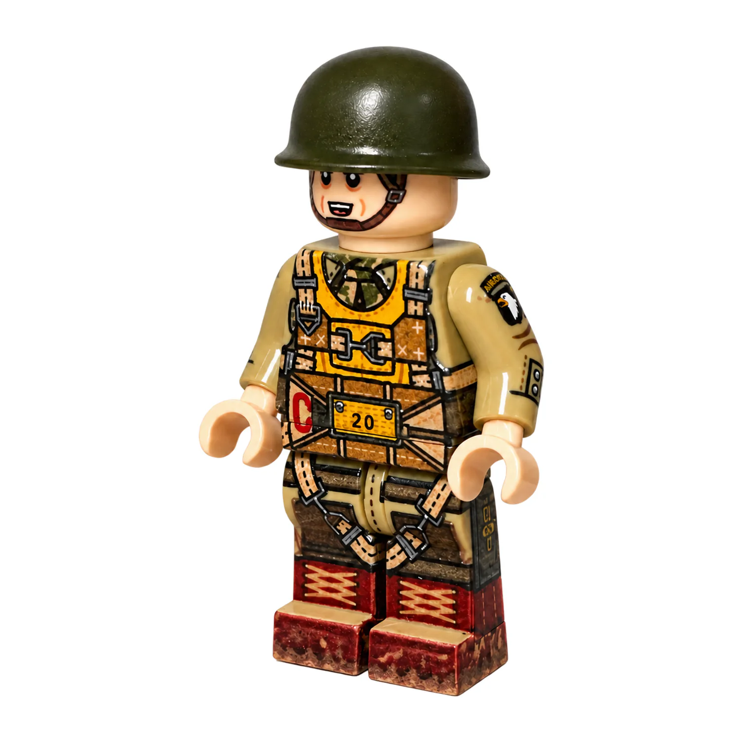 US 101st Airborne Paratrooper (Parachute Harness) WWII – Custom Printed Brick Block Figure Us 101st Airborne Paratrooper (parachute Harness) Wwii – Custom Printed Brick Block Figure