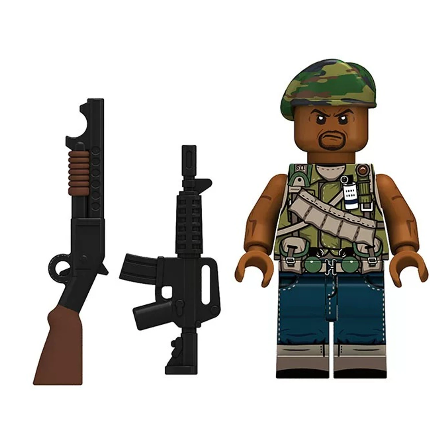 US Infantryman Brown Jacket Vietnam War with Weapons – Custom Printed Brick Block Figure Us Infantryman Brown Jacket Vietnam War With Weapons – Custom Printed Brick Block Figure