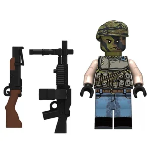 US Infantryman Camouflage Face Paint Vietnam War with Weapons – Custom Printed Brick Block Figure Us Infantryman Camouflage Face Paint Vietnam War With Weapons – Custom Printed Brick Block Figure