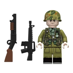 US Infantryman Olive Uniform Vietnam War with Weapons – Custom Printed Brick Block Figure Us Infantryman Olive Uniform Vietnam War With Weapons – Custom Printed Brick Block Figure