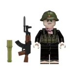 Vietnamese Infantryman Black Uniform Vietnam War with Weapons - Custom Printed Brick Block Figure