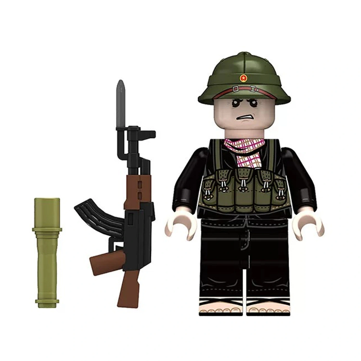 Vietnamese Infantryman Black Uniform Vietnam War with Weapons – Custom Printed Brick Block Figure Vietnamese Infantryman Black Uniform Vietnam War With Weapons – Custom Printed Brick Block Figure