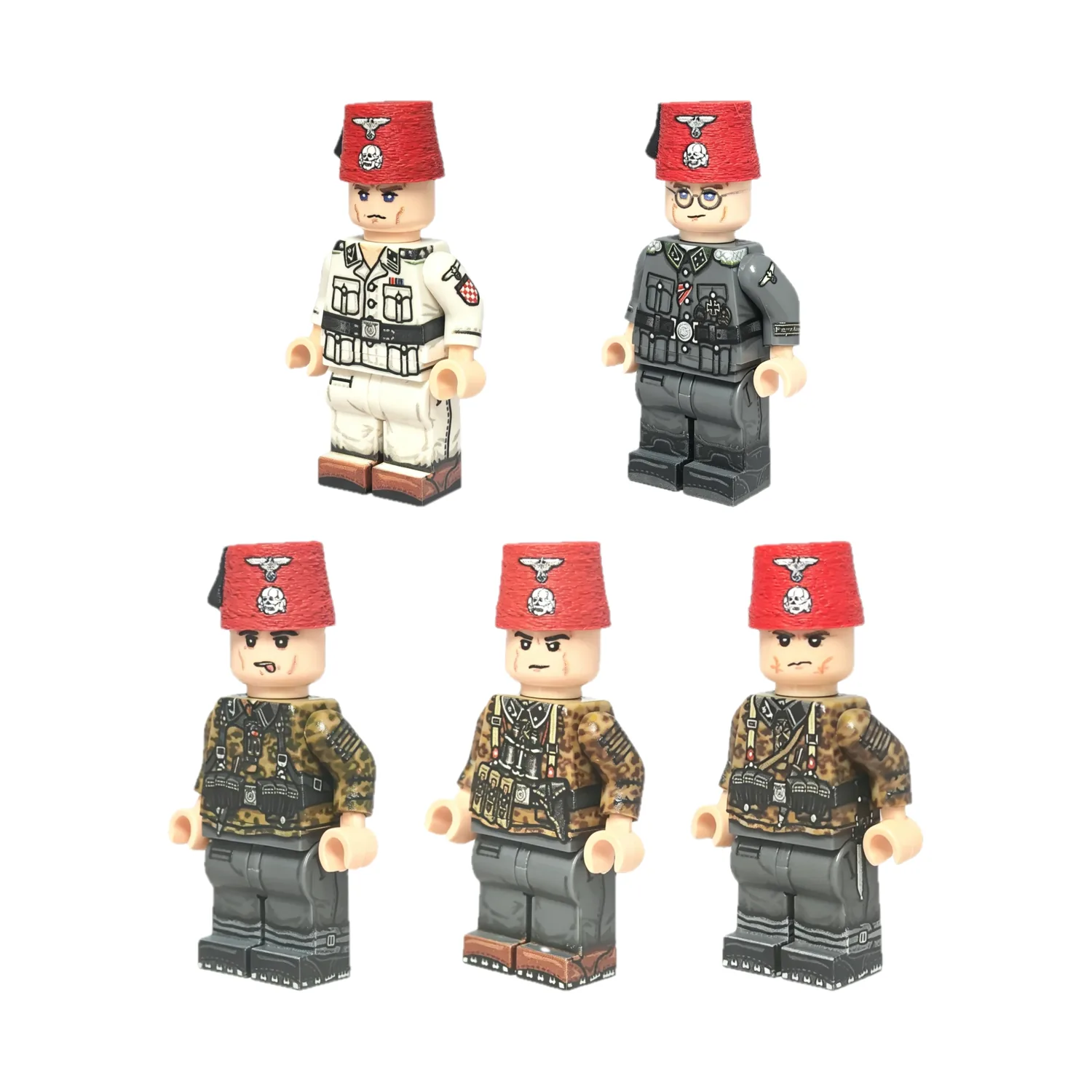 Waffen-SS Bosnian Mountain Troop Handschar Collection WWII - Custom Printed Brick Block Figure Waffen Ss Bosnian Mountain Troop Handschar Collection Wwii Custom Printed Brick Block Figure