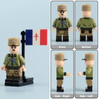 all sides of Free French Leader Major General Philippe Leclerc de Hauteclocque WWII - Custom Printed Brick Block Figure All Sides Of Free French Leader Major General Philippe Leclerc De Hauteclocque Wwii Custom Printed Brick Block Figure