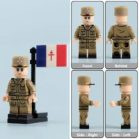 all sides of French General Jean de Lattre de Tassigny WWII - Custom Printed Brick Block Figure All Sides Of French General Jean De Lattre De Tassigny Wwii Custom Printed Brick Block Figure