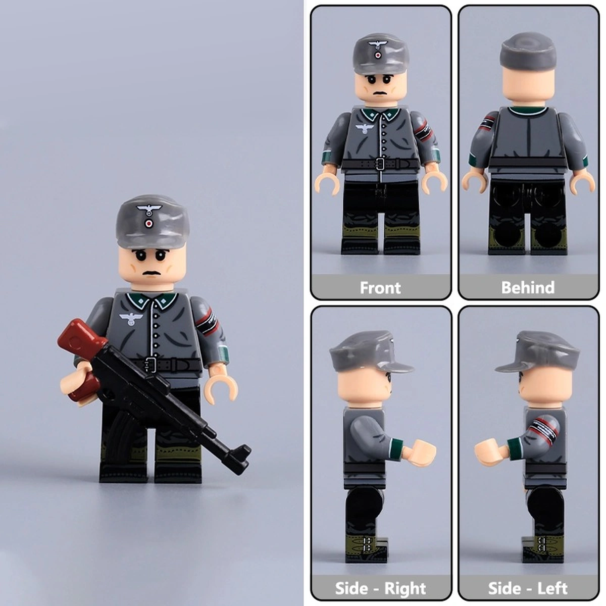 all sides of German Volkssturm (Peoples Storm) Militia with StG 44 WWII - Custom Printed Brick Block Figure All Sides Of German Volkssturm (peoples Storm) Militia With Stg 44 Wwii Custom Printed Brick Block Figure