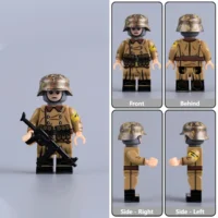 all sides of German Volkssturm (Peoples Storm) Militiaman with MP40 (Brown Overcoat) WWII - Custom Printed Brick Block Figure All Sides Of German Volkssturm (peoples Storm) Militiaman With Mp40 (brown Overcoat) Wwii Custom Printed Brick Block Figure
