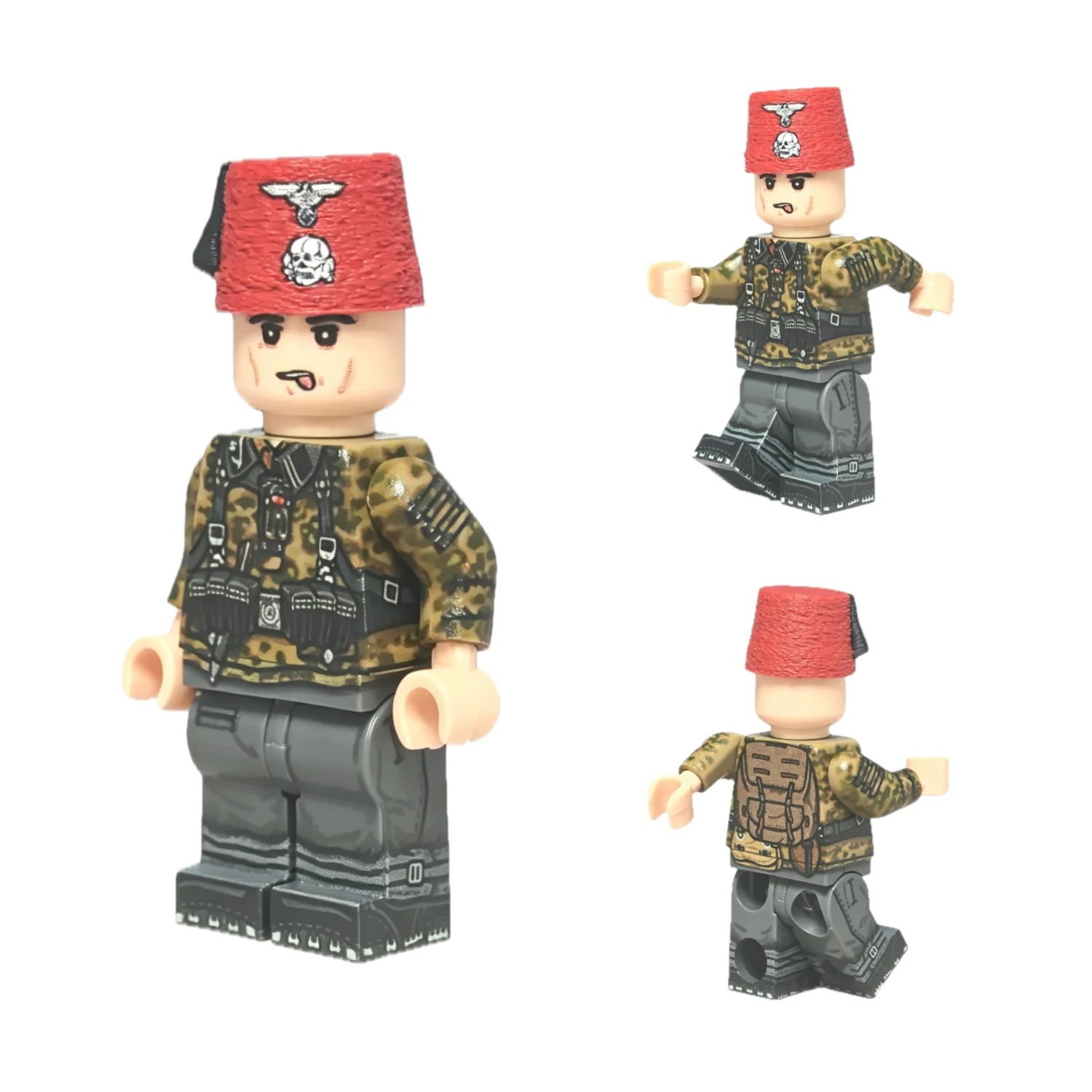all sides of Waffen-SS Bosnian Mountain Troop Handschar Infantryman (Oak Leaf Camouflage Smock) WWII - Custom Printed Brick Block Figure All Sides Of Waffen Ss Bosnian Mountain Troop Handschar Infantryman (oak Leaf Camouflage Smock) Wwii Custom Printed Brick Block Figure