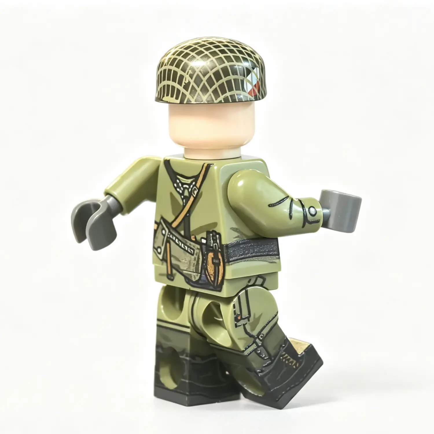 the back of German Fallschirmjäger (Paratrooper) Fortress Assault Rifleman (Kar98k) Battle of France WWII - Custom Printed Brick Block Figure The Back Of German Fallschirmjäger (paratrooper) Fortress Assault Rifleman (kar98k) Battle Of France Wwii Custom Printed Brick Block Figure