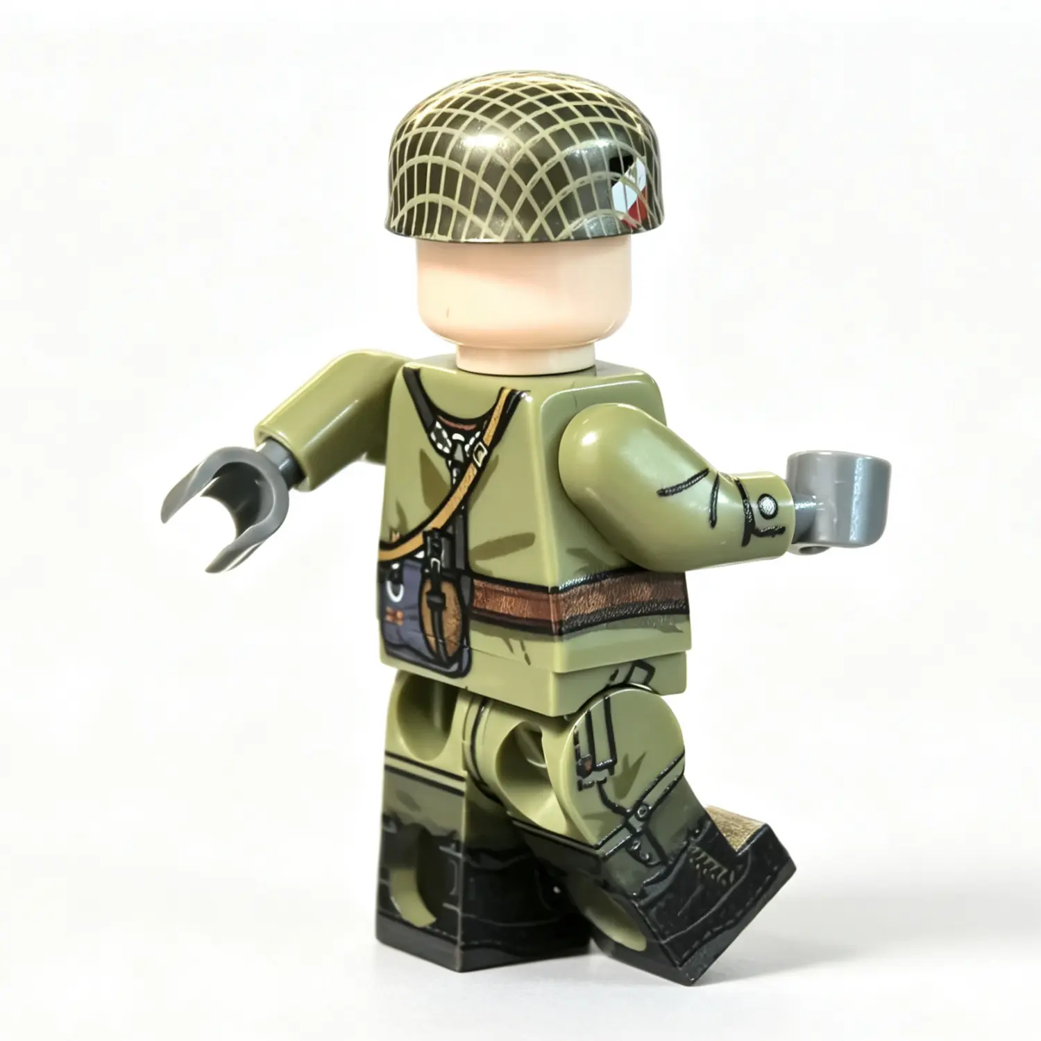 The Back Of German Fallschirmjäger (paratrooper) Second Lieutenant Battle Of Narvik (early Green Smock) Wwii Custom Printed Brick Block Figure