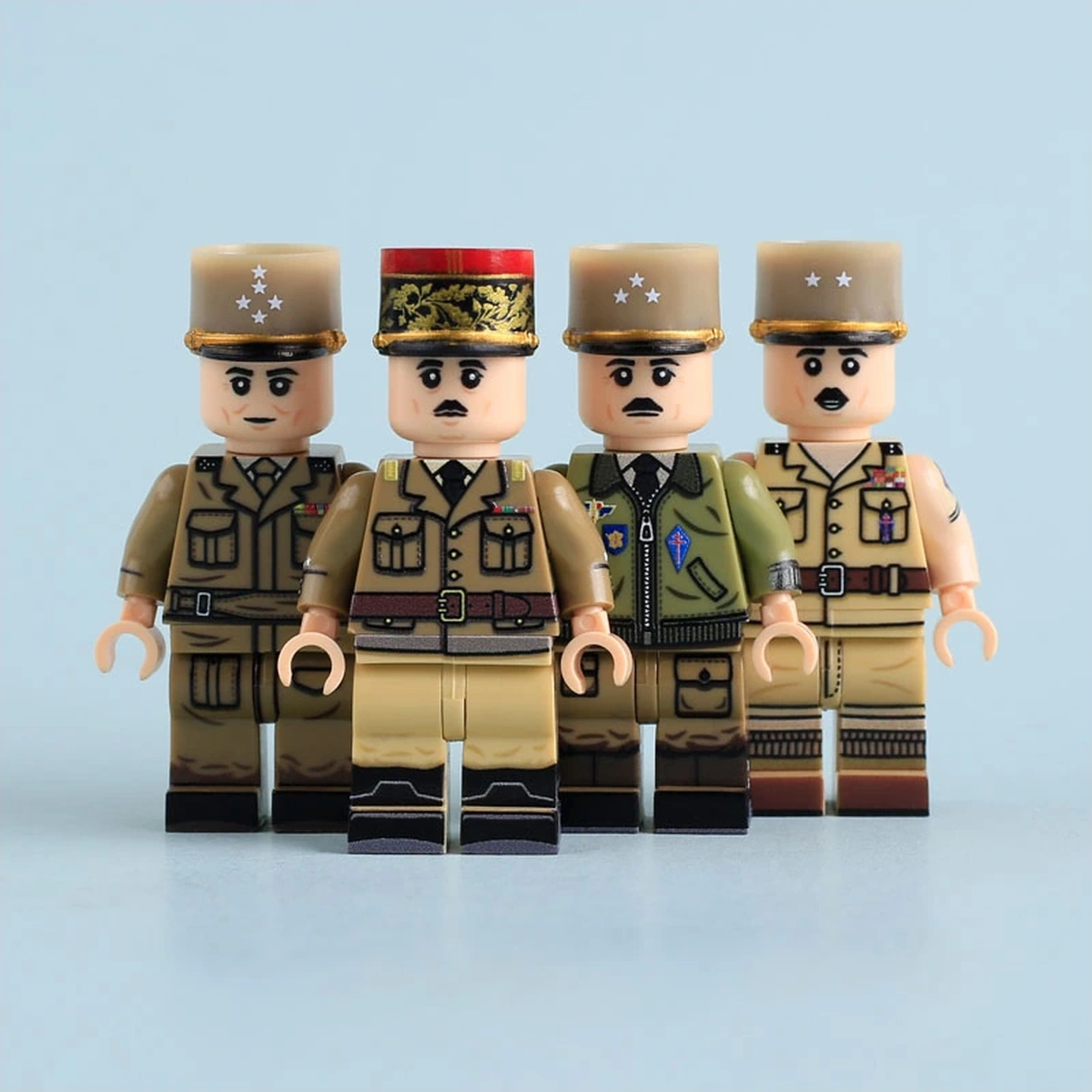 the front of Free French Forces High Command Leaders WWII - Custom Printed Brick Block Figure 2 The Front Of Free French Forces High Command Leaders Wwii Custom Printed Brick Block Figure 2
