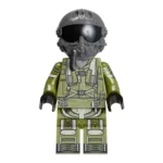 Modern Chinese PLAAF Tactical Fighter Pilot ("Panda" Helmet) - Custom Printed Brick Block Figure