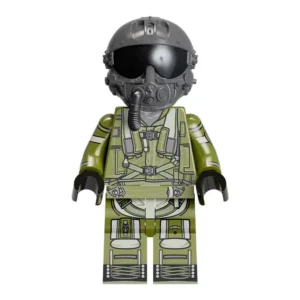 the front of Modern Chinese PLAAF Tactical Fighter Pilot (Panda Helmet) - Custom Printed Brick Block Figure The Front Of Modern Chinese Plaaf Tactical Fighter Pilot (panda Helmet) Custom Printed Brick Block Figure