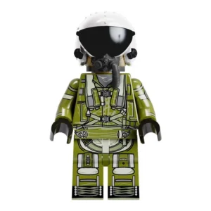 the front of Modern Combat Tactical Fighter Pilot (ZSh-7 Fly Helmet) - Custom Printed Brick Block Figure The Front Of Modern Combat Tactical Fighter Pilot (zsh 7 Fly Helmet) Custom Printed Brick Block Figure
