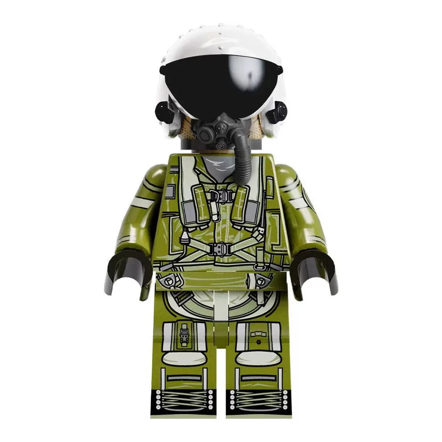 the front of Modern Combat Tactical Fighter Pilot (ZSh-7 Fly Helmet) - Custom Printed Brick Block Figure The Front Of Modern Combat Tactical Fighter Pilot (zsh 7 Fly Helmet) Custom Printed Brick Block Figure