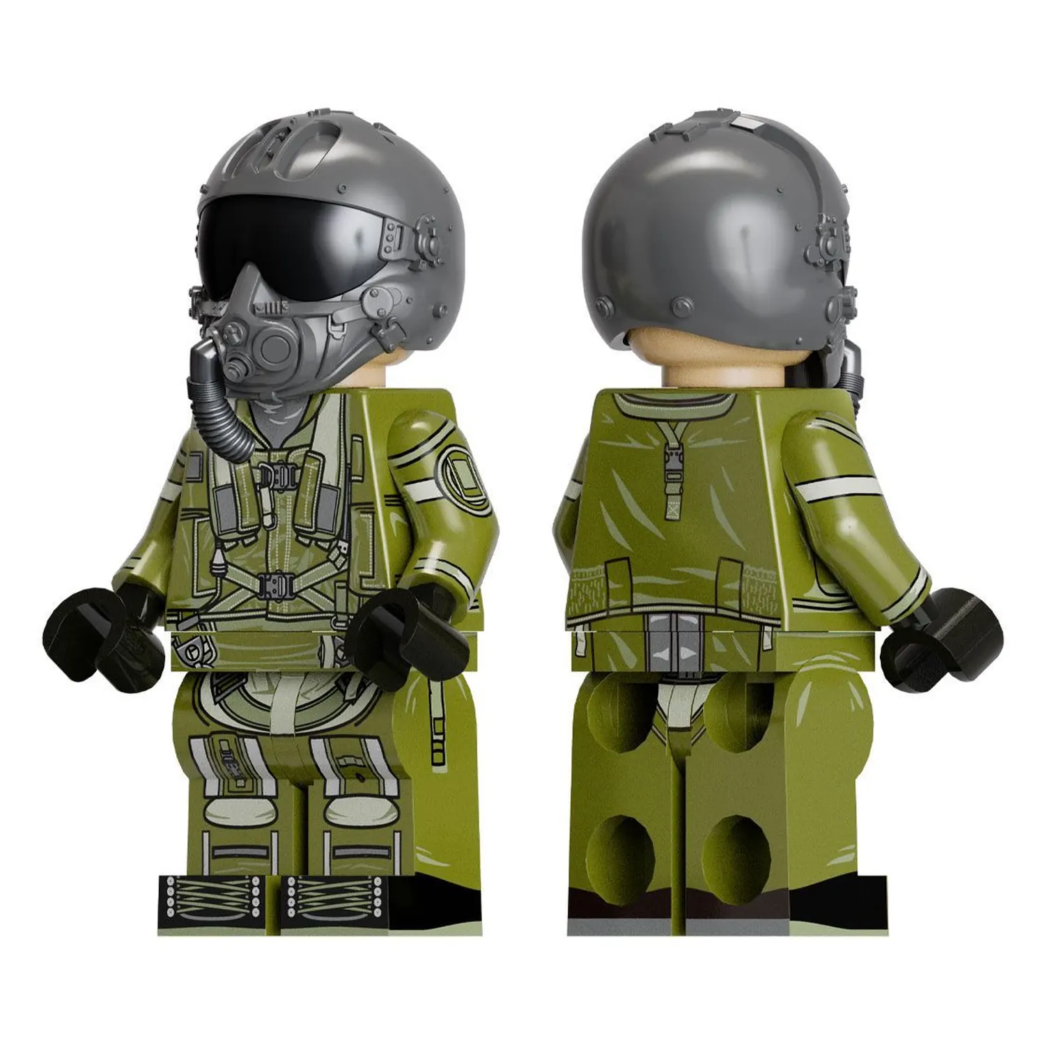 the left and right of Modern Chinese PLAAF Tactical Fighter Pilot (Panda Helmet) - Custom Printed Brick Block Figure The Left And Right Of Modern Chinese Plaaf Tactical Fighter Pilot (panda Helmet) Custom Printed Brick Block Figure