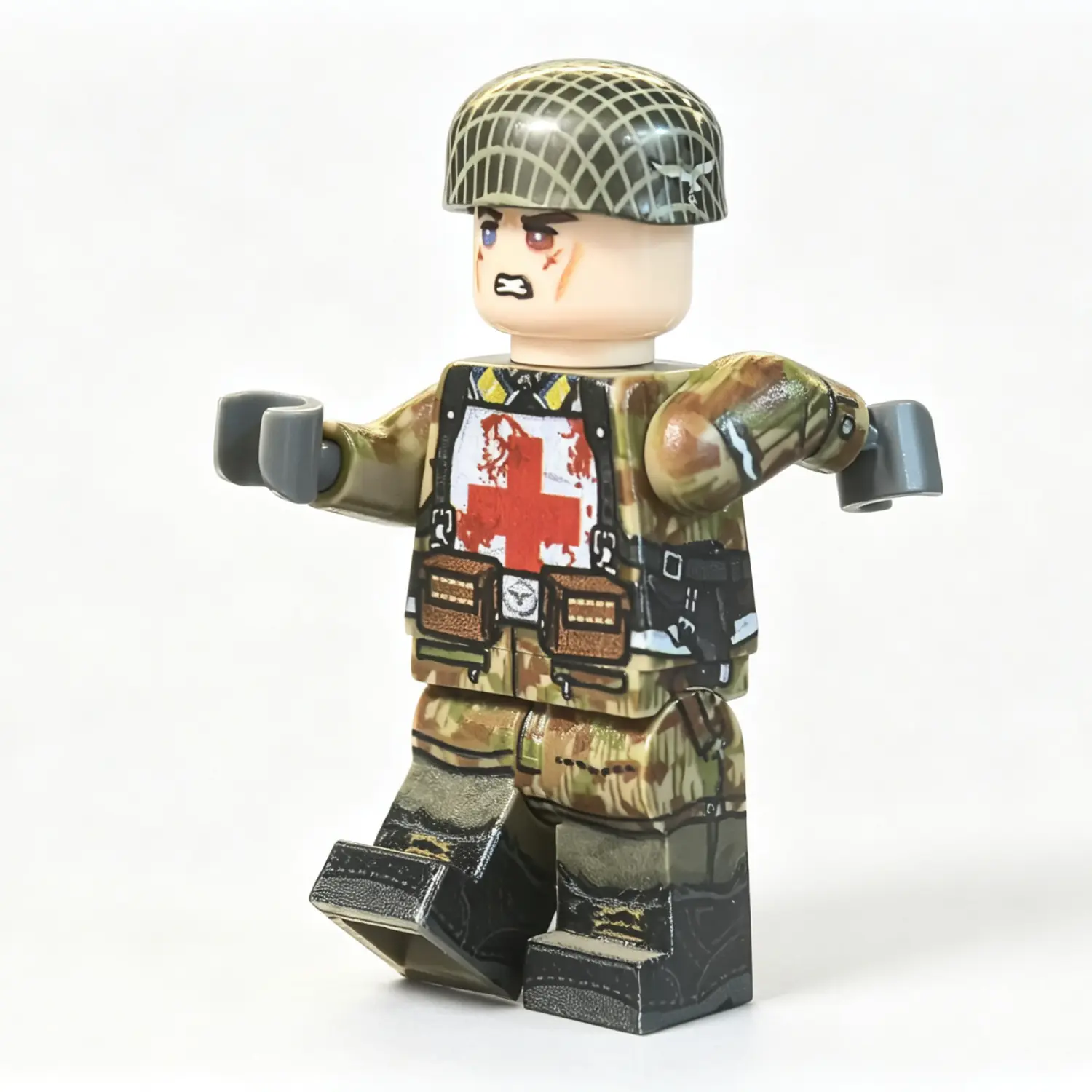 the left of German Fallschirmjäger (Paratrooper) Combat Medic Splinter Camouflage WWII - Custom Printed Brick Block Figure The Left Of German Fallschirmjäger (paratrooper) Combat Medic Splinter Camouflage Wwii Custom Printed Brick Block Figure