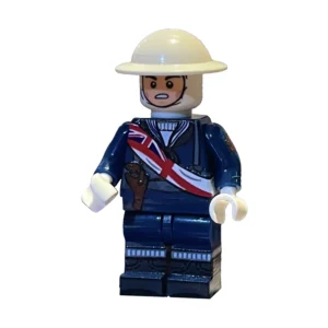 British Royal Navy Sailor with Union Jack Sash Front View WWII – Custom Printed Brick Block Figure