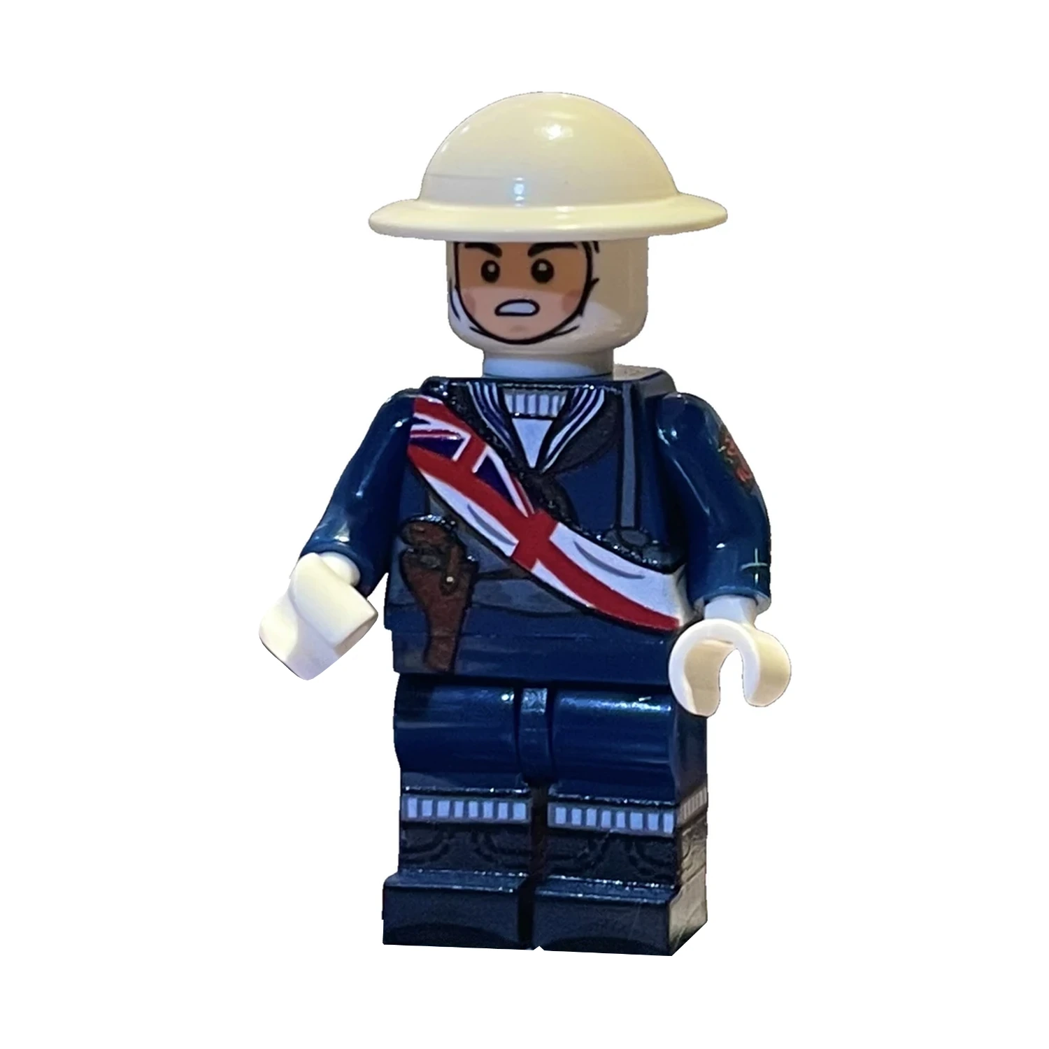 British Royal Navy Sailor with Union Jack Sash Front View WWII – Custom Printed Brick Block Figure British Royal Navy Sailor with Union Jack Sash Front View WWII – Custom Printed Brick Block Figure
