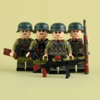 Chinese Nationalist Infantry Squad Group With Weapons Wwii – Custom Printed Brick Block Figure