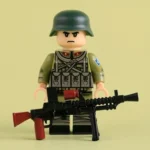 Chinese Nationalist Machine Gunner Corporal with Weapon WWII – Custom Printed Brick Block Figure