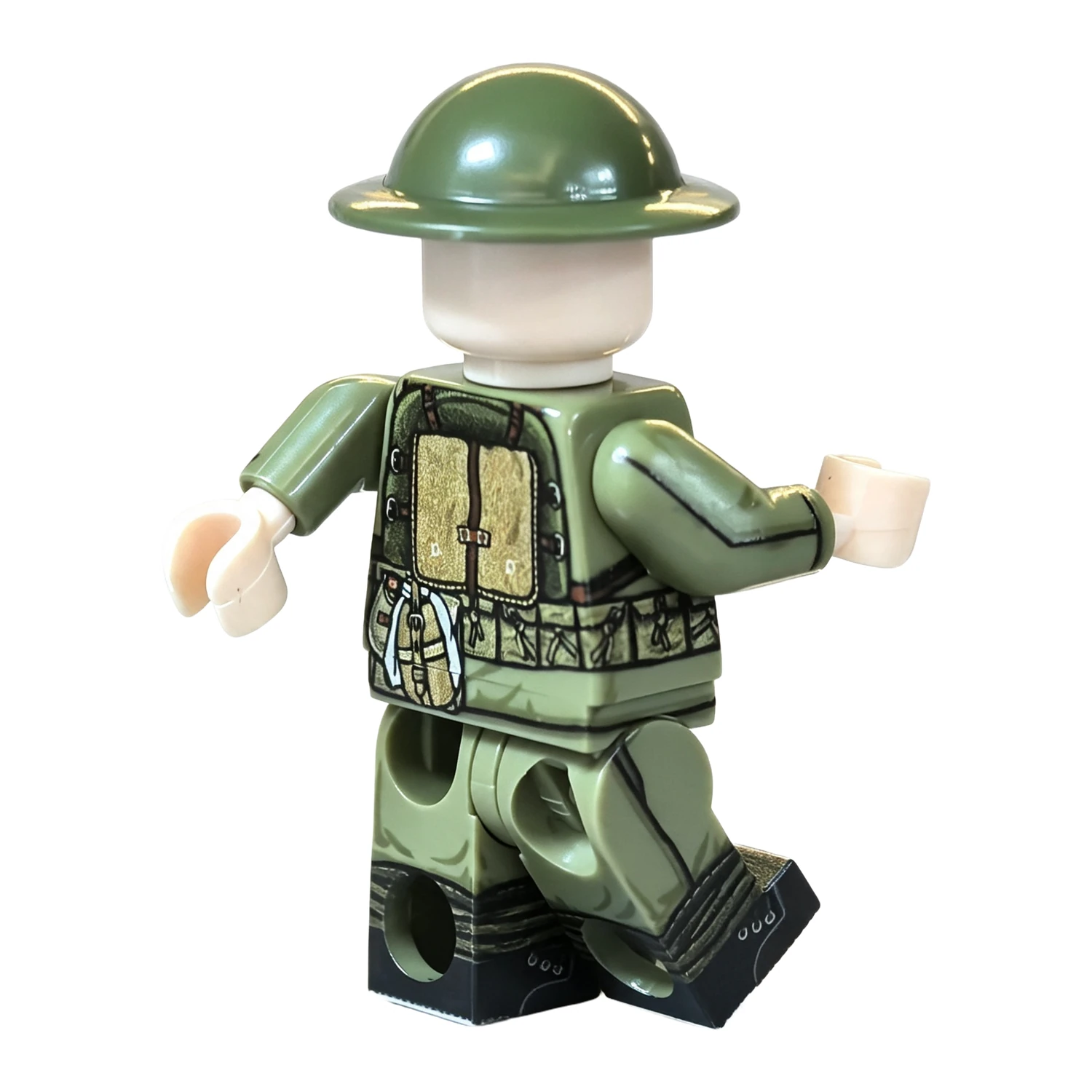 Chinese Tax Police Corps Infantryman Republican Era Rear View Alternate Pose – Custom Printed Brick Block Figure