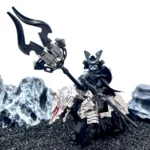 Fantasy Wolf Rider Commander on Armored Wolf-Headed Horse with Bladed Polearm – Custom Printed Brick Block Figure