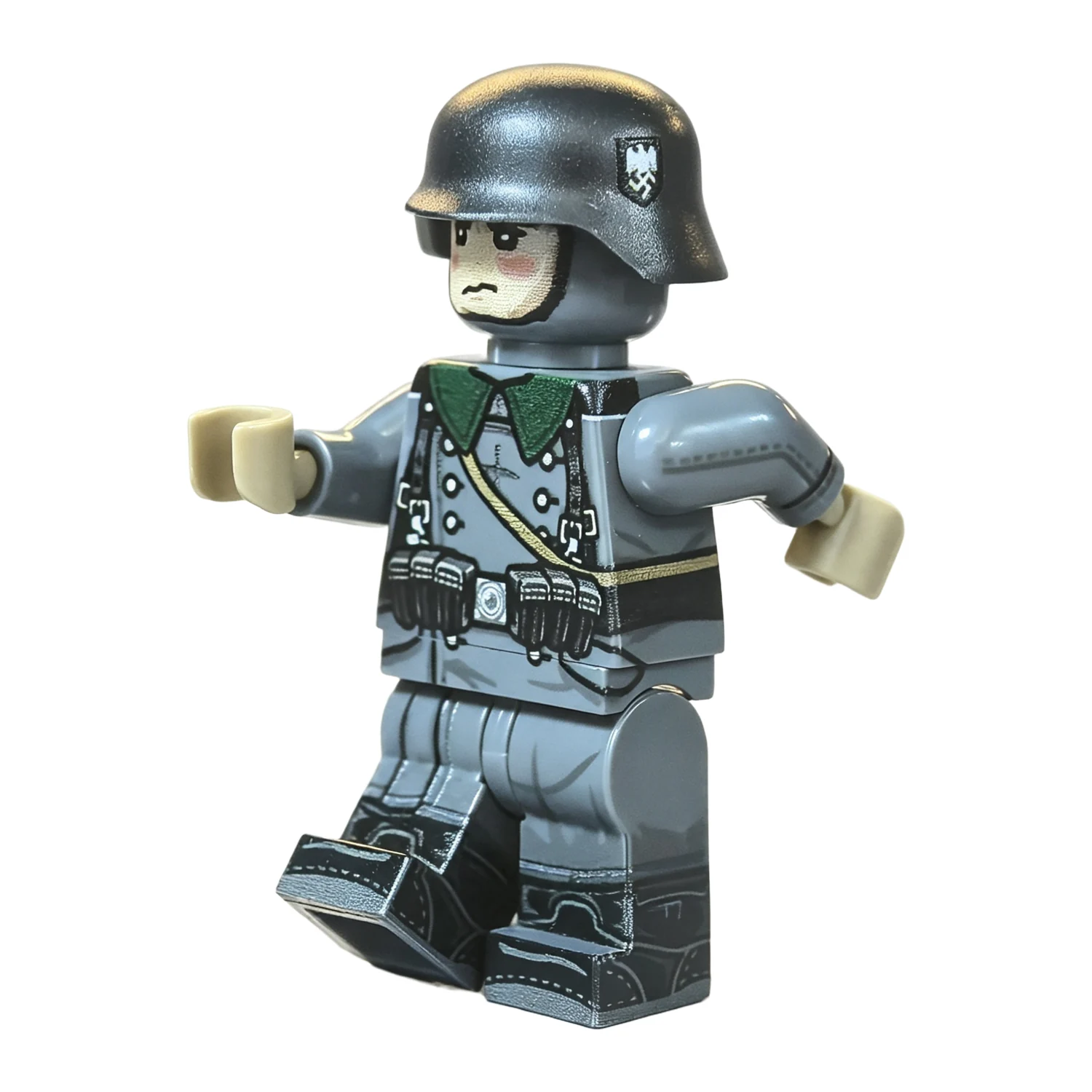 French 638th Infantry Regiment Greatcoat Soldier WWII Alternate Pose – Custom Printed Brick Block Figure